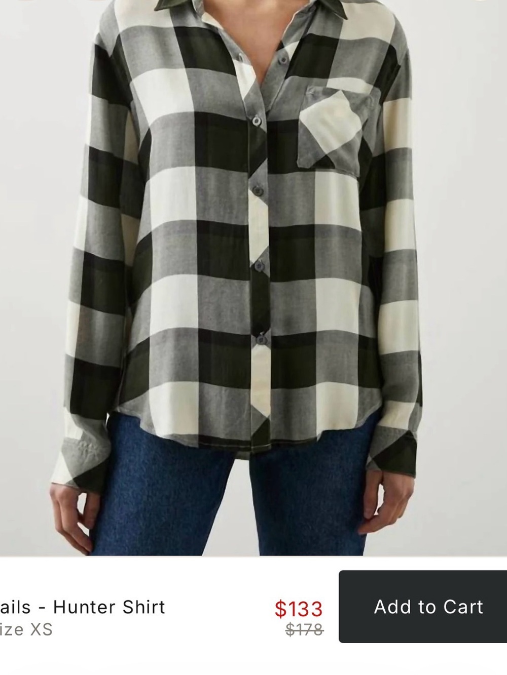 Rails Hunter Plaid Button-Down Shirt - Olive & Cream